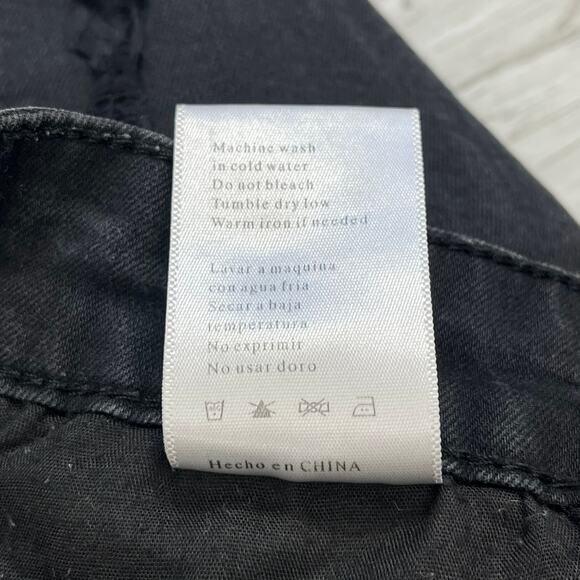 KanCan Black High Rise Distressed Ripped Frayed Raw Hem Skinny Ankle Jeans 5 - Picture 5 of 8